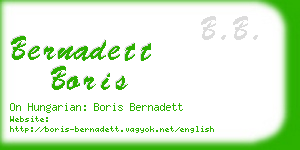 bernadett boris business card